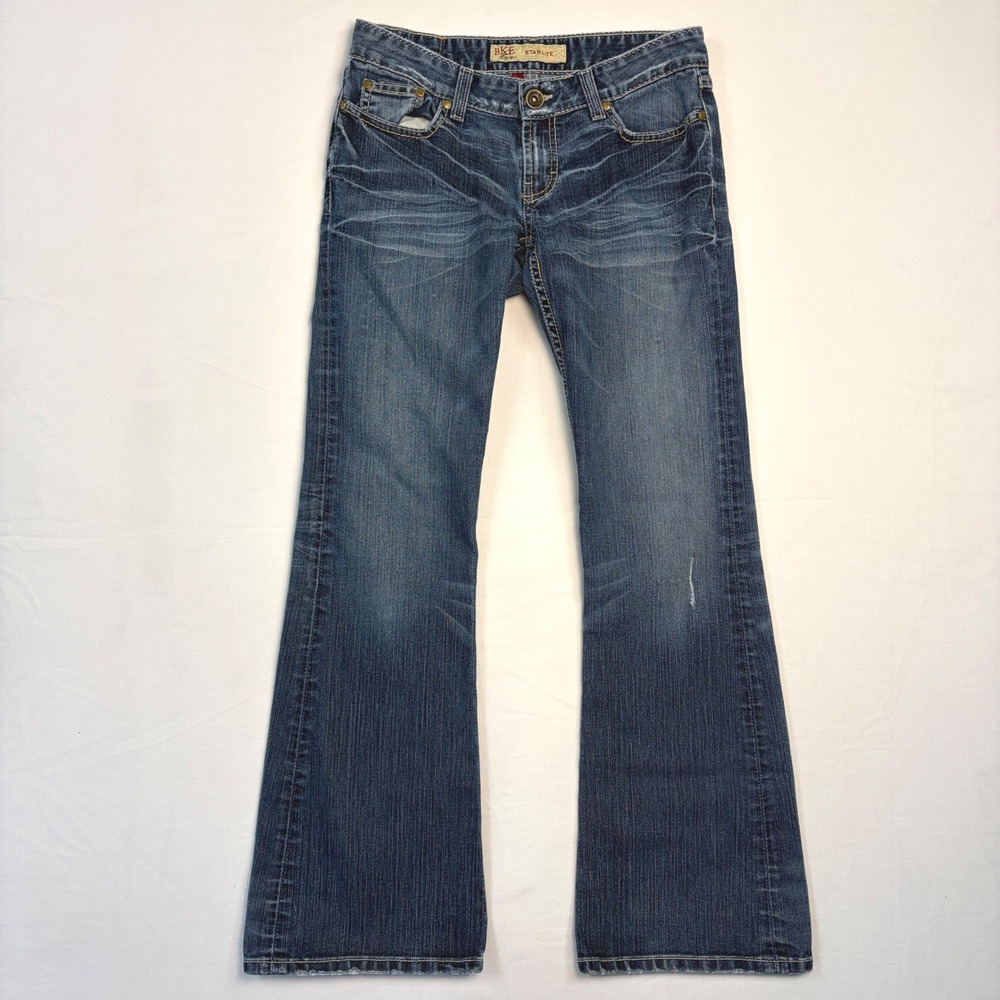 BKE Starlite Bootcut‎ Jeans Womens 28x31.5 Blue Denim Whiskers Y2K Preppy
